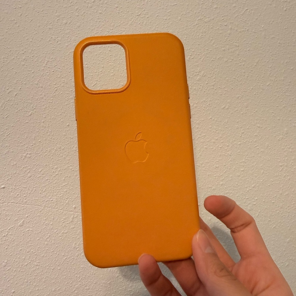 Apple - iPhone 12 and iPhone 12 Pro Leather Case with Magsafe - California Poppy